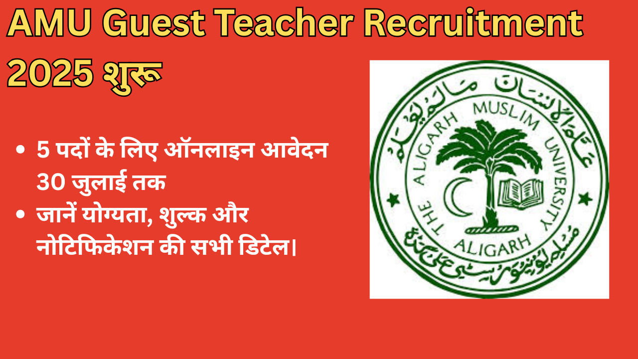 AMU Guest Teacher Recruitment 2025 शुरू, जानिए आवेदन की अंतिम तारीख और योग्यता